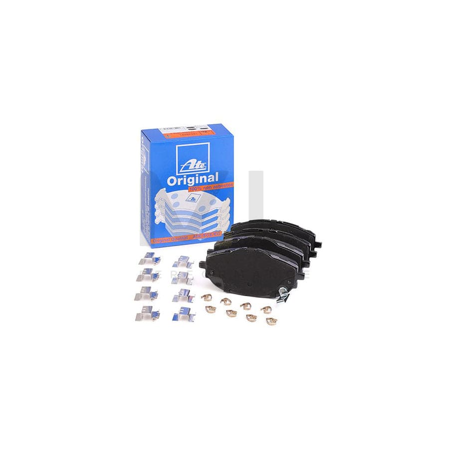 ATE 13.0460-3868.2 Brake pad set with acoustic wear warning, with anti-squeak plate, with accessories
