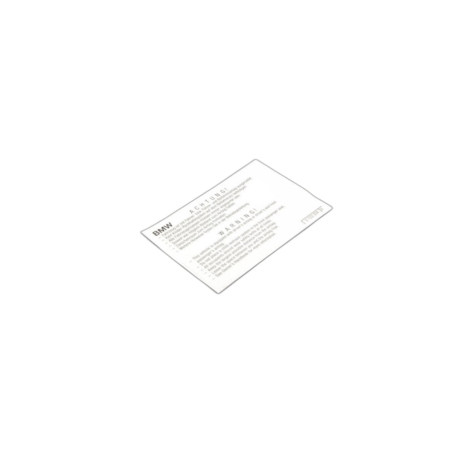Genuine BMW 71212122334 E67 E60 E46 Instruction Notice, Airbag DE/EN (Inc. Z4 35i)