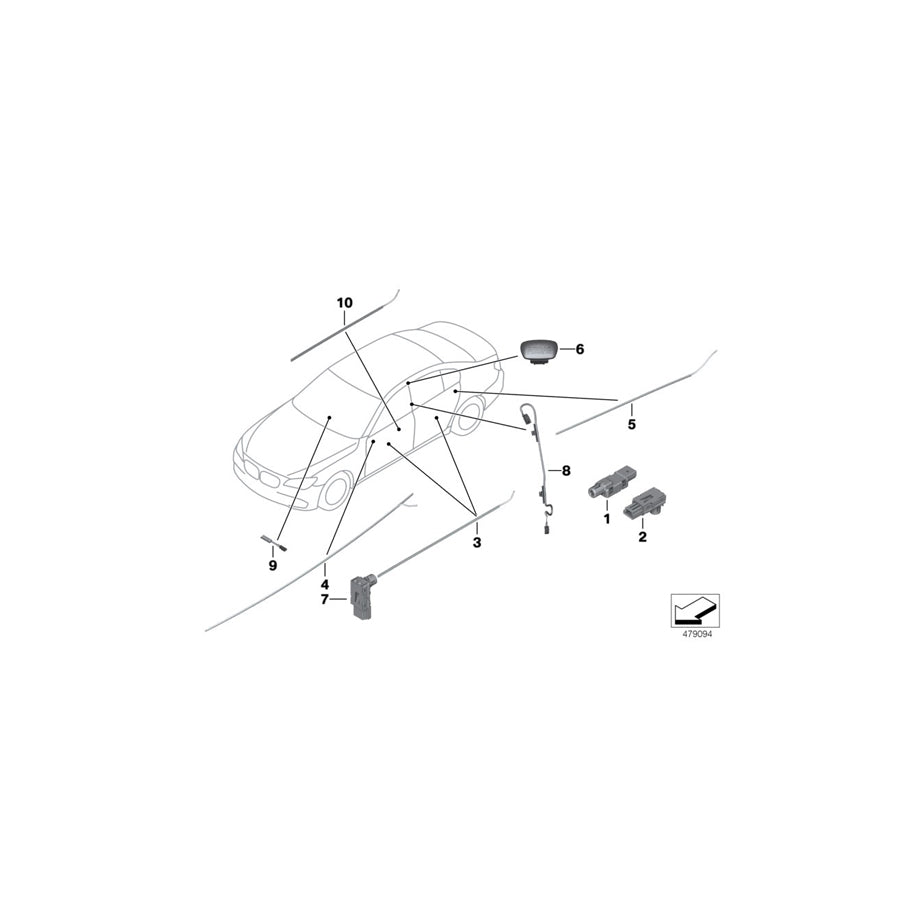 Genuine BMW 63319163716 Optical Conductor For Rear Door (Inc. Alpina B7LX, 730dX & Alpina B7)