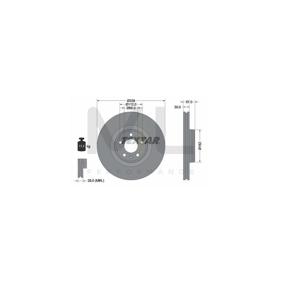 TEXTAR PRO+ 92282605 Brake Disc Internally Vented, Coated, High-carbon, without wheel hub, without wheel studs - 1 piece