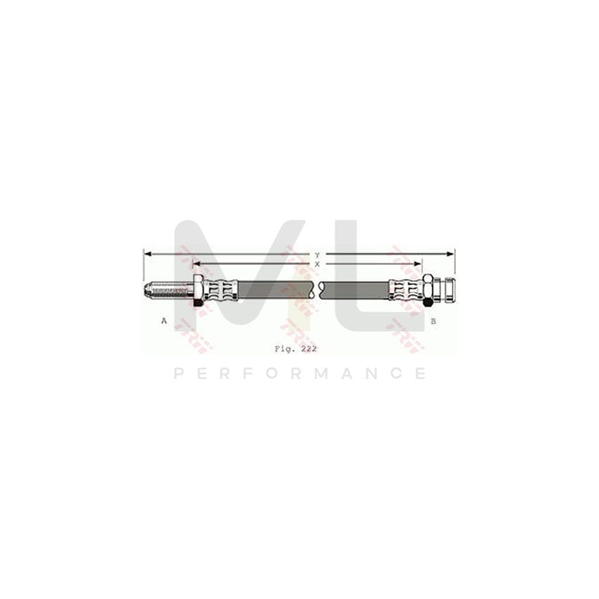TRW PHB195 Brake Hose 532mm, M10x1
