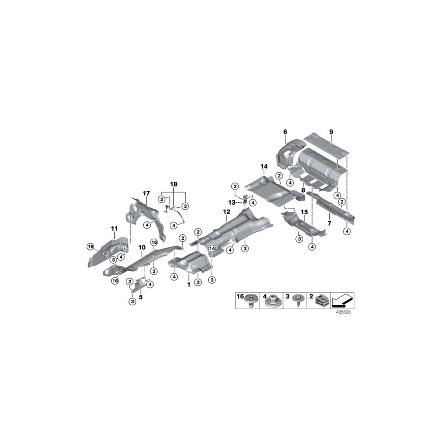 Genuine BMW 51487340213 G16 G32 G30 Heat Insulation, Center Left (Inc. 530iX, 730LdX & 630dX)