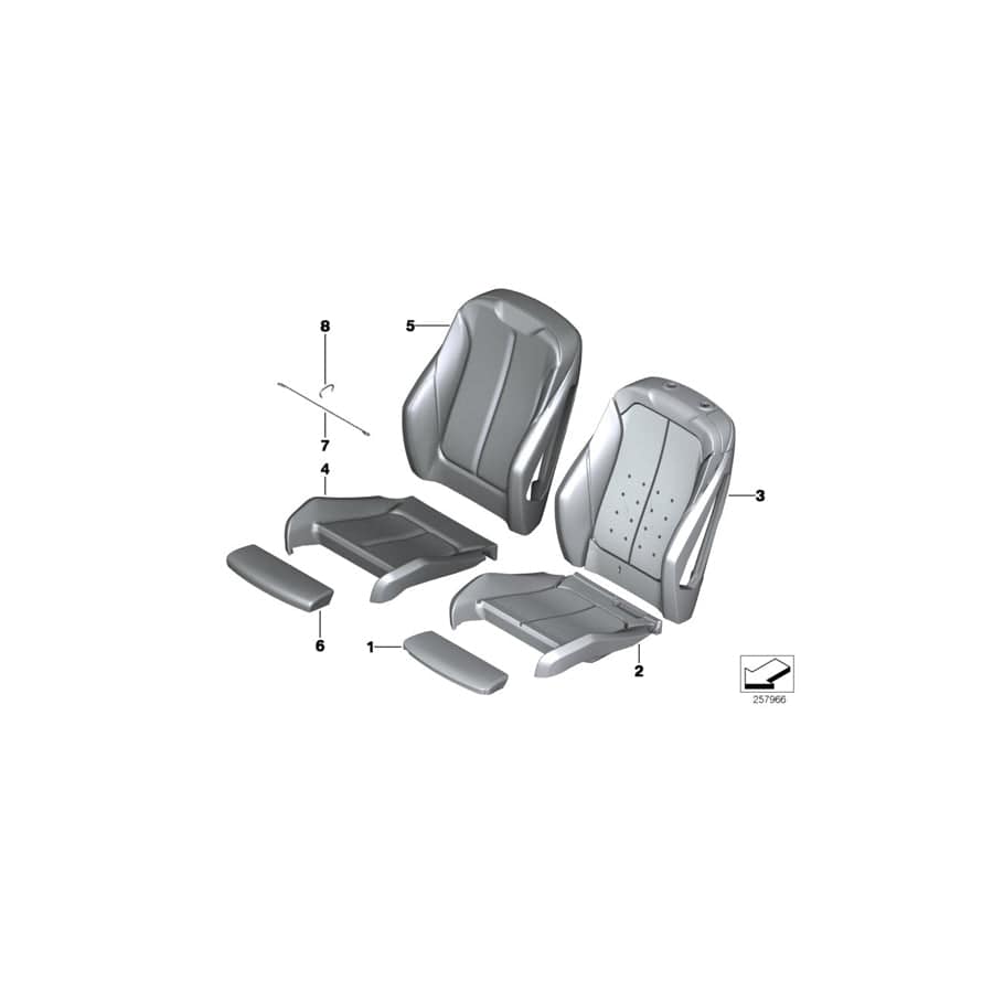 Genuine BMW 52107943239 F36 Sports Seat Cover Leather ELFENBEINWEISS (Inc. 430iX, 440iX & 430i)