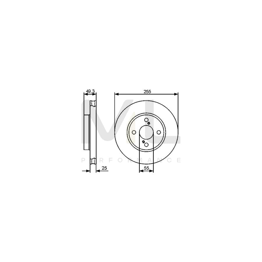 BOSCH 0 986 479 422 Brake Disc for TOYOTA COROLLA Vented, Oiled | ML Performance Car Parts