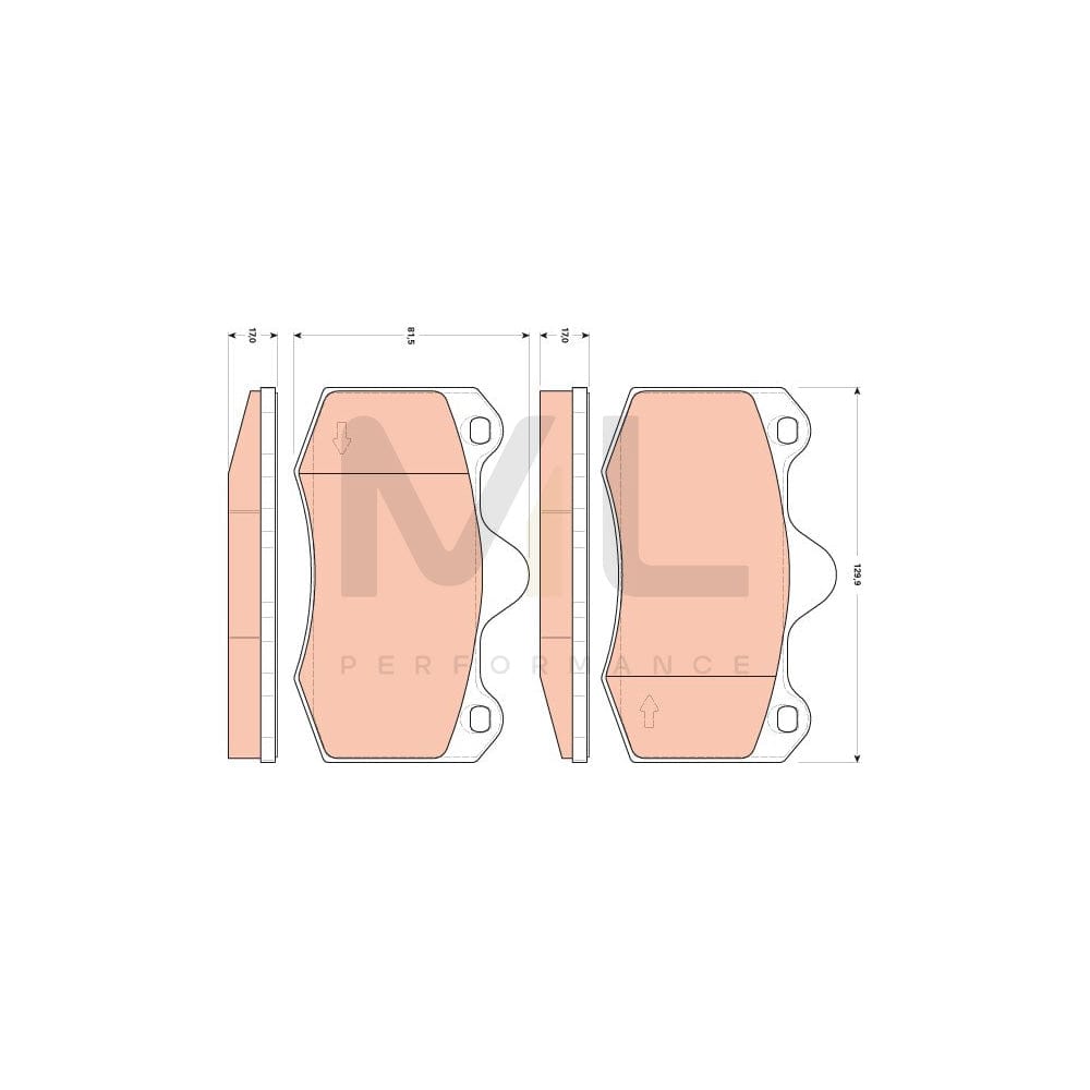 TRW Gdb1852 Brake Pad Set Not Prepared For Wear Indicator