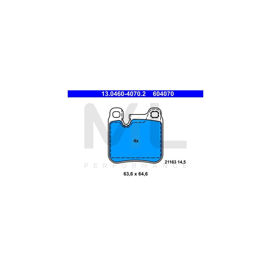 ATE 13.0460-4070.2 Brake pad set for PORSCHE 911 excl. wear warning contact, prepared for wear indicator