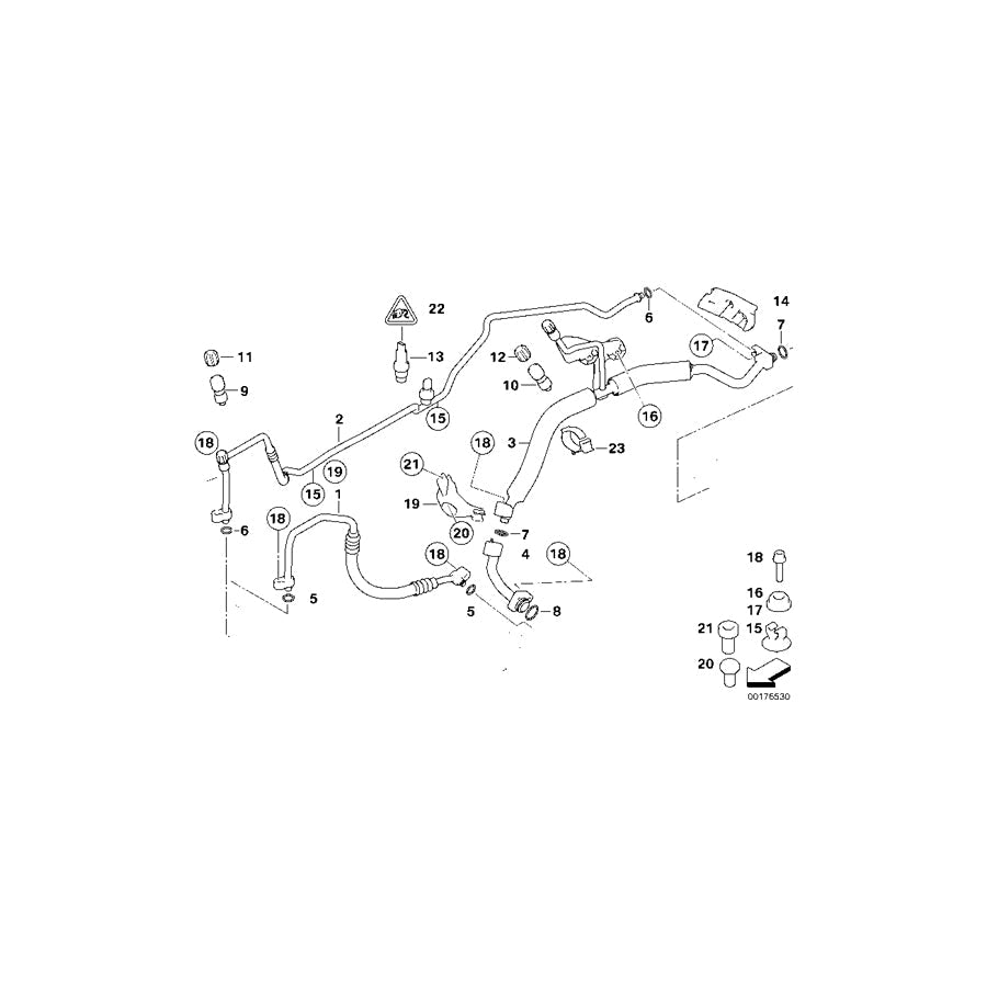 Genuine BMW 64509181857 E60 E61 Pressure Hose,Condenser,Evaporator (Inc. 535i & 535xi)