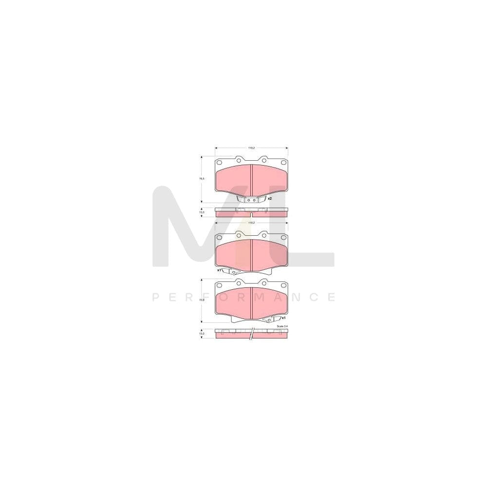 TRW Gdb3383 Brake Pad Set With Acoustic Wear Warning