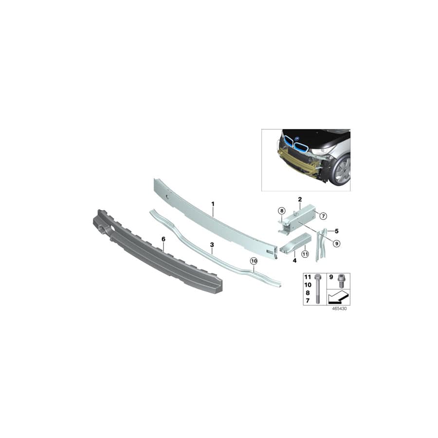 Genuine BMW 51647296857 Brace, Front Left Lower (Inc. i3)