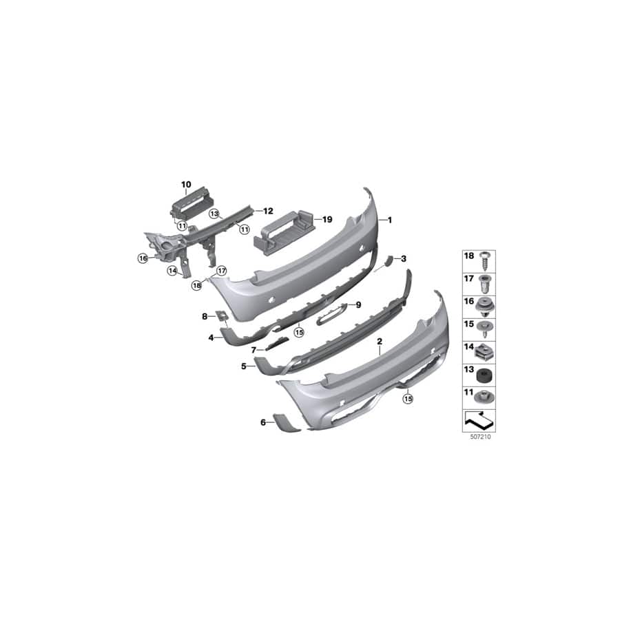 Genuine BMW Mini 51127318755 F55 Guide For Bumper, Side, Left (Inc. Cooper, One & Cooper SD)