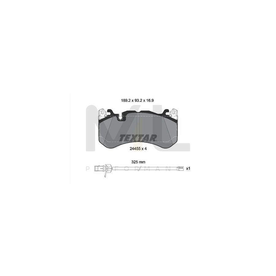 TEXTAR 2445501 Brake pad set incl. wear warning contact, with counterweights