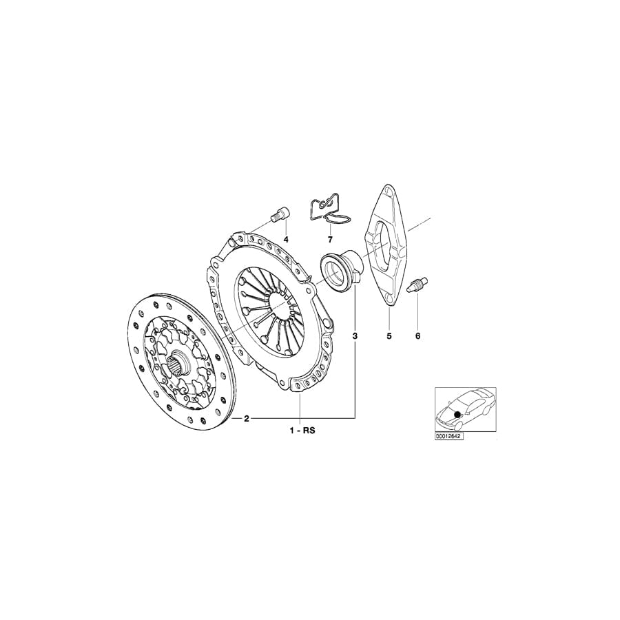 Genuine BMW 21207531845 E46 Set Clutch Parts D=240mm (Inc. 330xd, 330d & 320d)