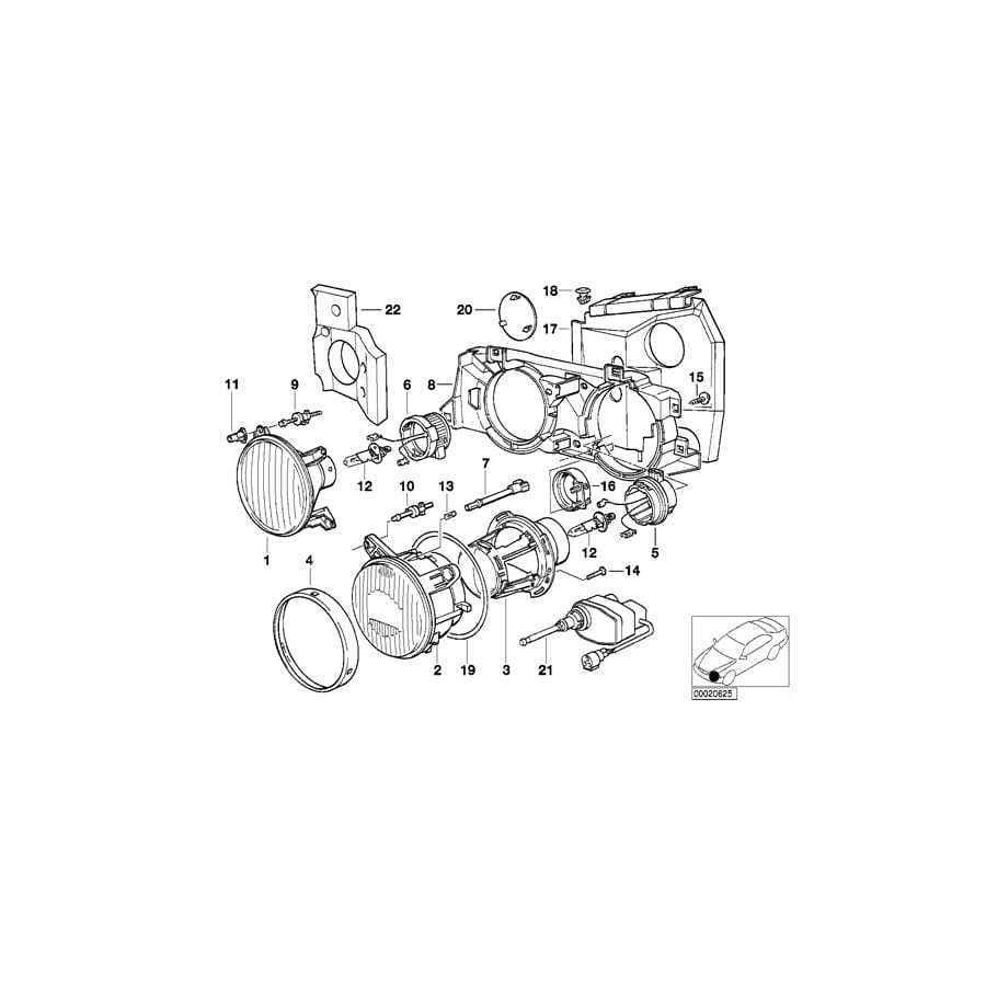 Genuine BMW 63121379823 E34 E32 Lamp Lens Left (Inc. 735iL, 730i & 535i)