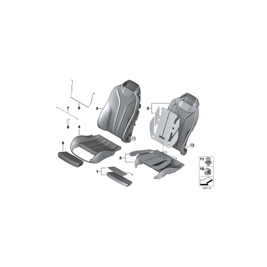 Genuine BMW 52107941274 F33 Sports Seat Cover Leather Right SATTELBRAUN (Inc. 430d, 428i & 420d)