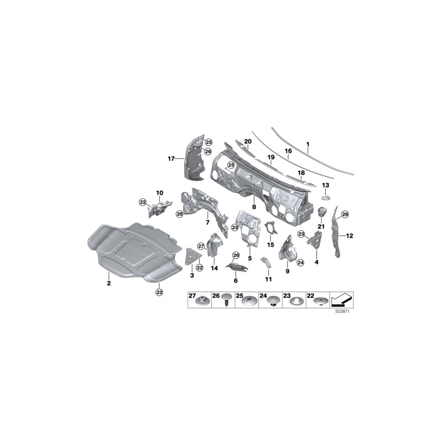 Genuine BMW 51487462222 F93 G16 F92 Noise Insulation, Wheelhousing, Right (Inc. 840dX, M850iX & M8)