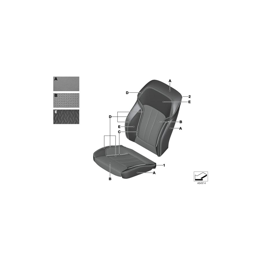 Genuine BMW 52107989154 G12 Cover, Comfort Backrest, Perf. Lthr, Rt INDIVIDUAL (Inc. 750LdX, 740iX & 750LiX 4.0)