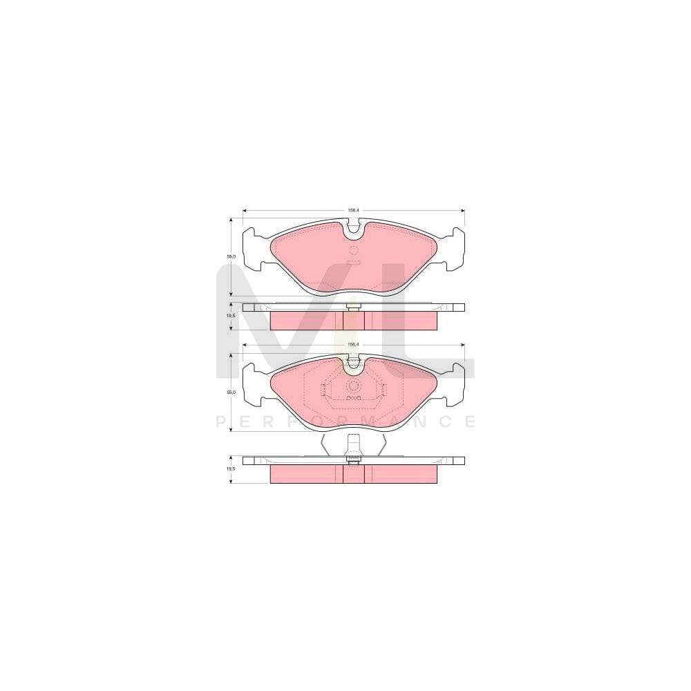 TRW Gdb969 Brake Pad Set Prepared For Wear Indicator