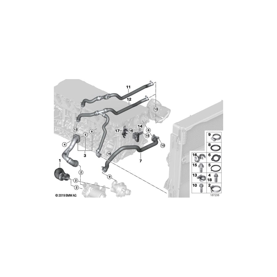 Genuine BMW 11537579063 E93 E90 Spacer Holder (Inc. 525xi, 325xi & 530i)
