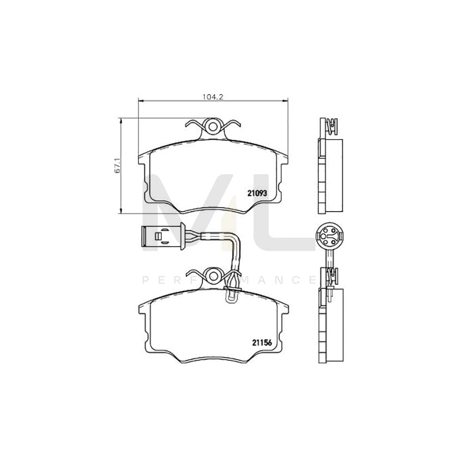 TEXTAR 2115601 Brake pad set for ALFA ROMEO 164 (164) with integrated wear warning contact, with brake caliper screws