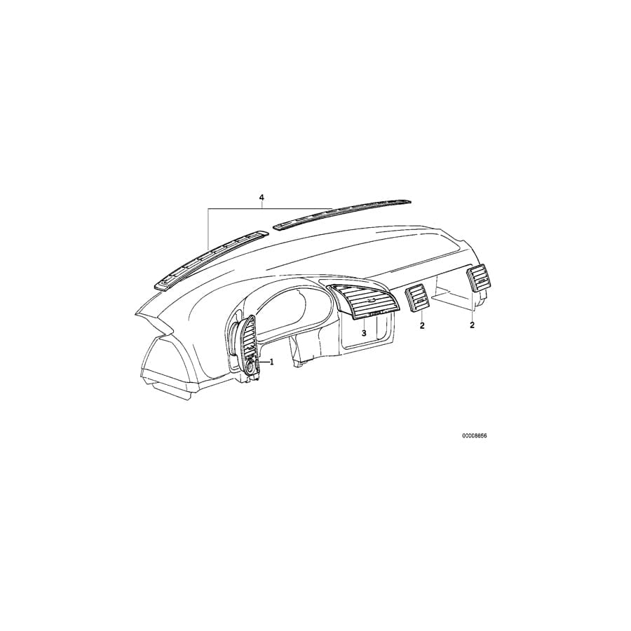 Genuine BMW 64228132324 E36 Covering Defroster Nozzle Right SILBERGR.DUNKEL (Inc. 316i, 325is & 325td)