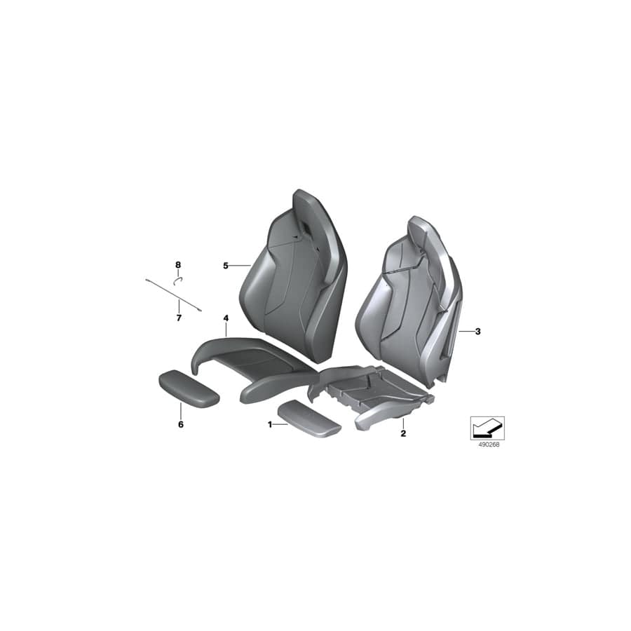Genuine BMW 52107954734 F40 F39 Sport Backrest Upholstery Parts, Right (Inc. X2 20iX, X2 25dX & X2 M35iX)