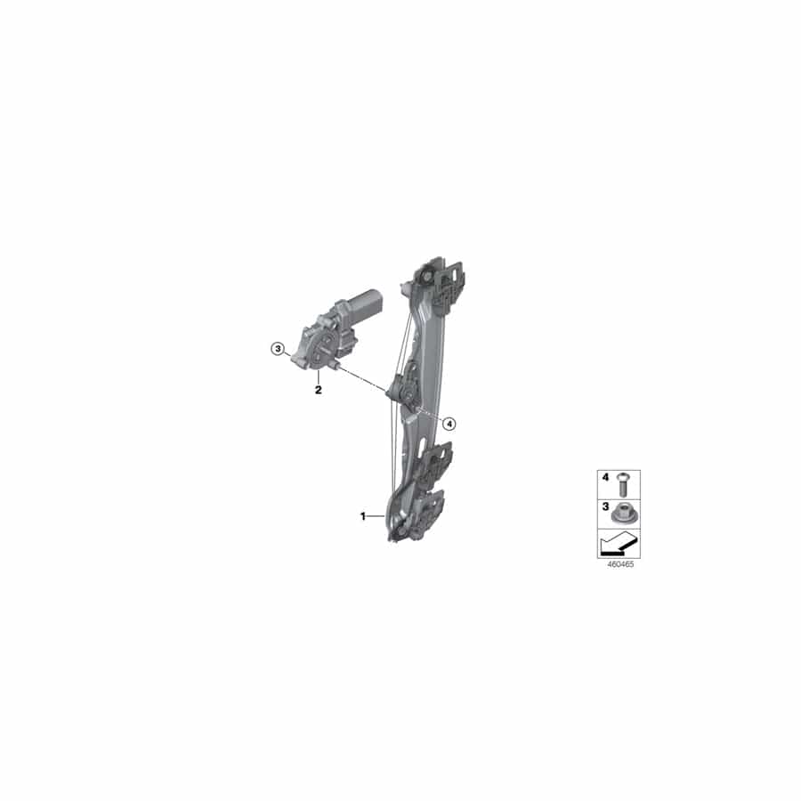 Genuine BMW 51357490199 F48 Window Lifter Without Motor, Rear Left (Inc. X1 20iX, X1 20d & X1 28i)