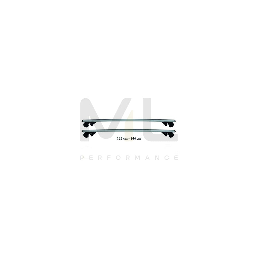RUUUD CROSSB-XXL Roof bars for open roof rails, 122-144 cm, 75 kg, ABS (Acrylonitrile-Butadiene-Styrene Copolymerisate), Aluminium