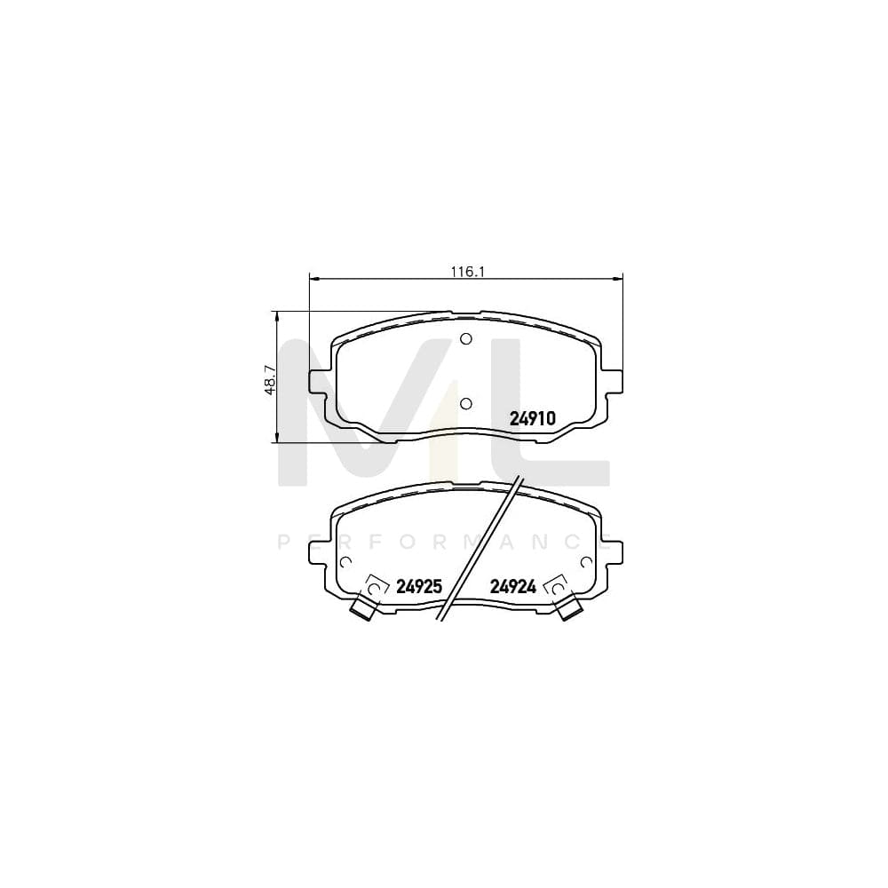 Hella 8DB 355 014-901 Brake Pad Set With Acoustic Wear Warning | ML Performance Car Parts