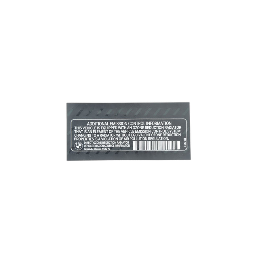 Genuine BMW 71227542635 E91 F22 E92 Label "Emission Control" EN (Inc. 330d)