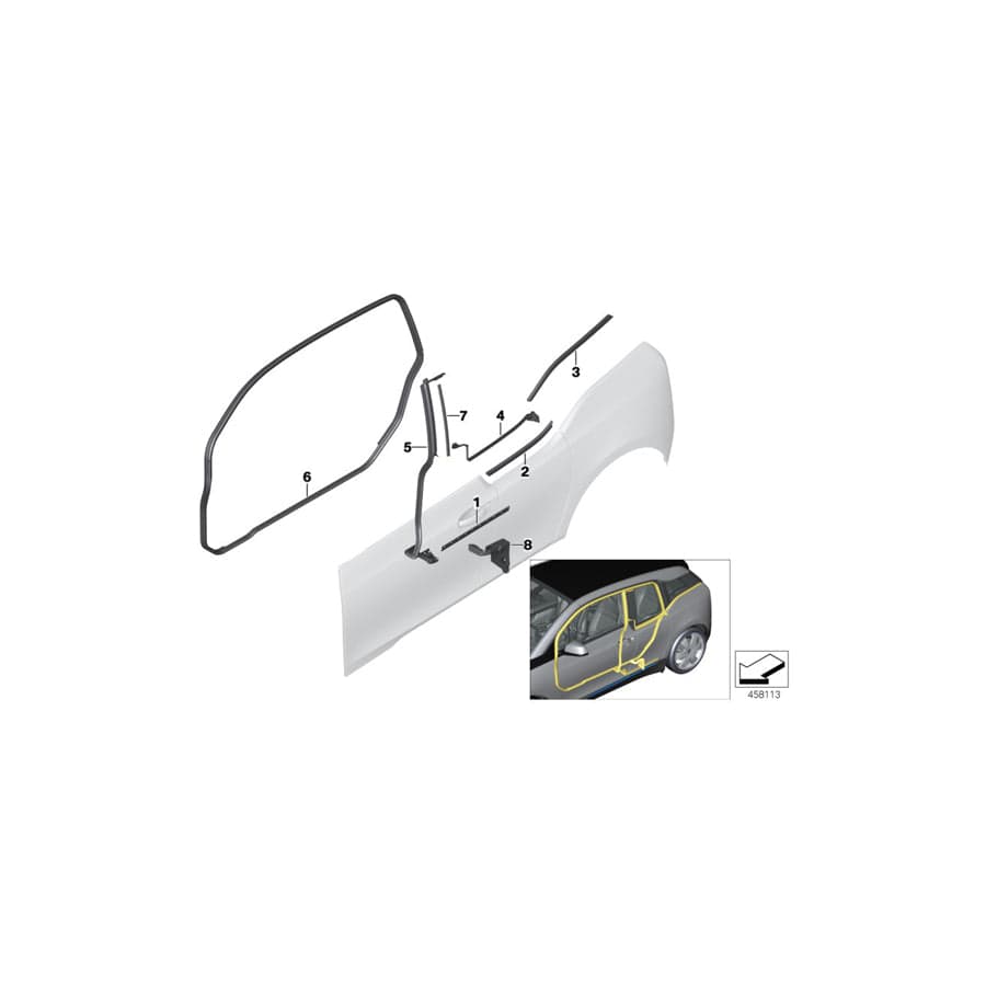 Genuine BMW 51357453370 B-Pillar Finisher, Outer Right (Inc. i3 94Ah, i3s 94Ah Rex & i3s 94Ah)