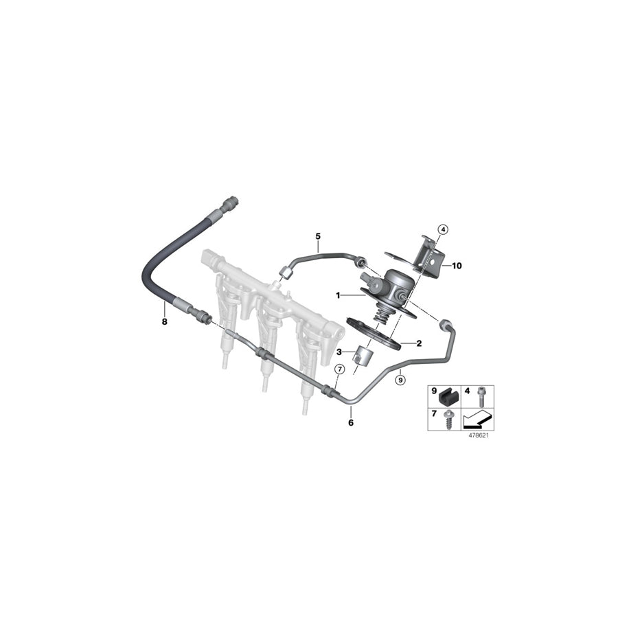 Genuine BMW 13537639981 F55 Cabrio F45 Supply Line To Engine Compartment (Inc. 225iX, 218i & X1 28i)