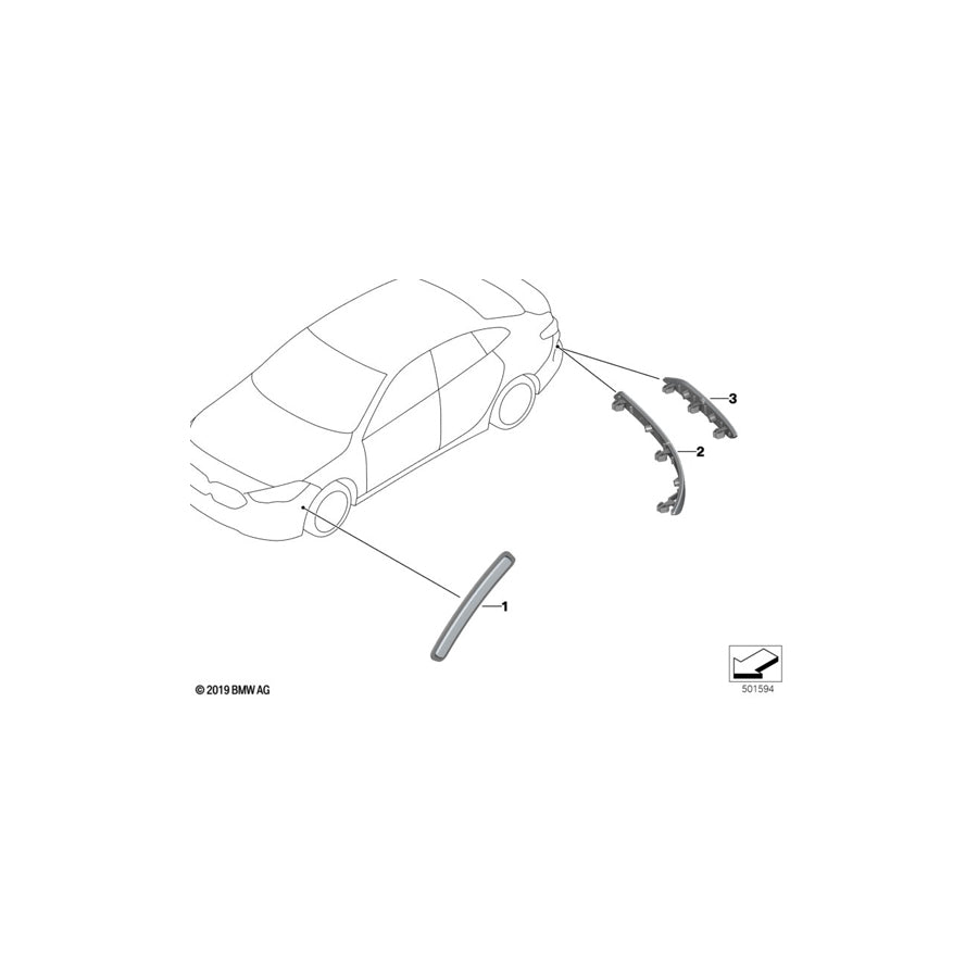 Genuine BMW 63148075977 F44 Reflector, Rear Left M (Inc. M235iX, 218i & 220d)