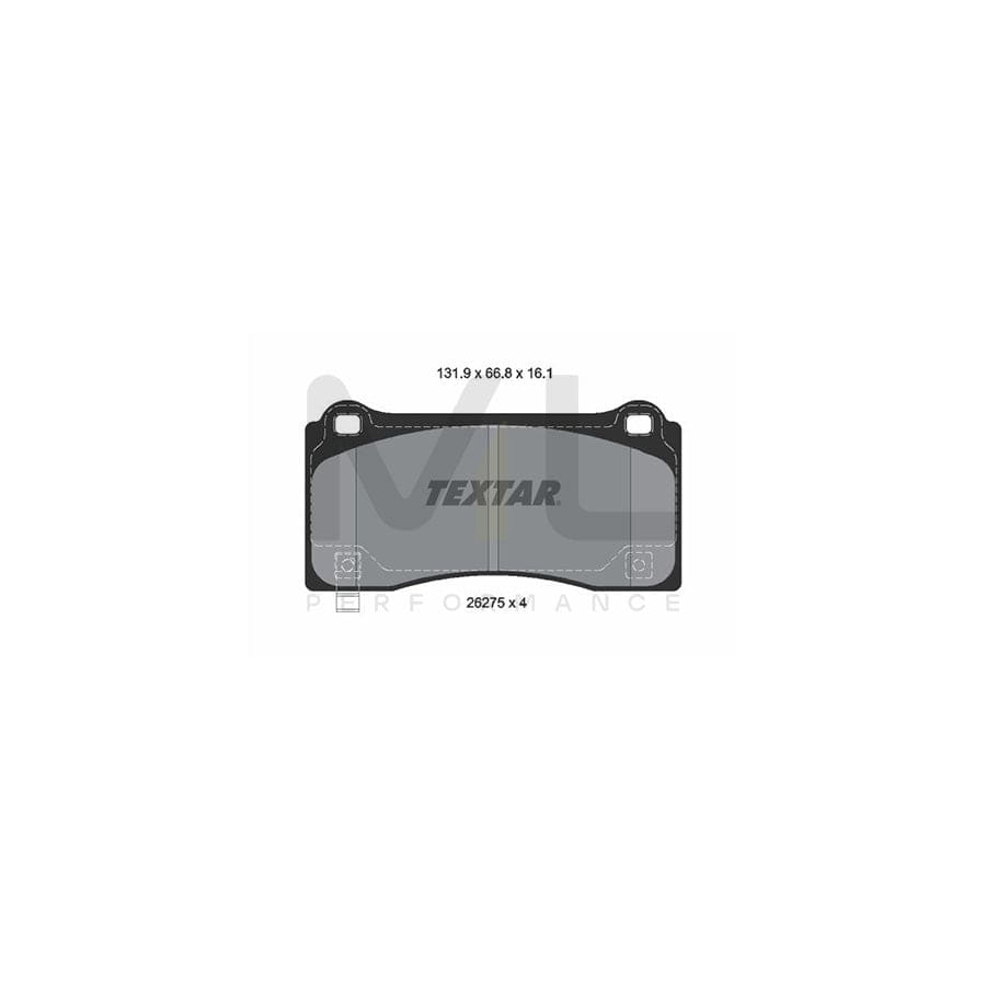 TEXTAR 2627501 Brake pad set incl. wear warning contact