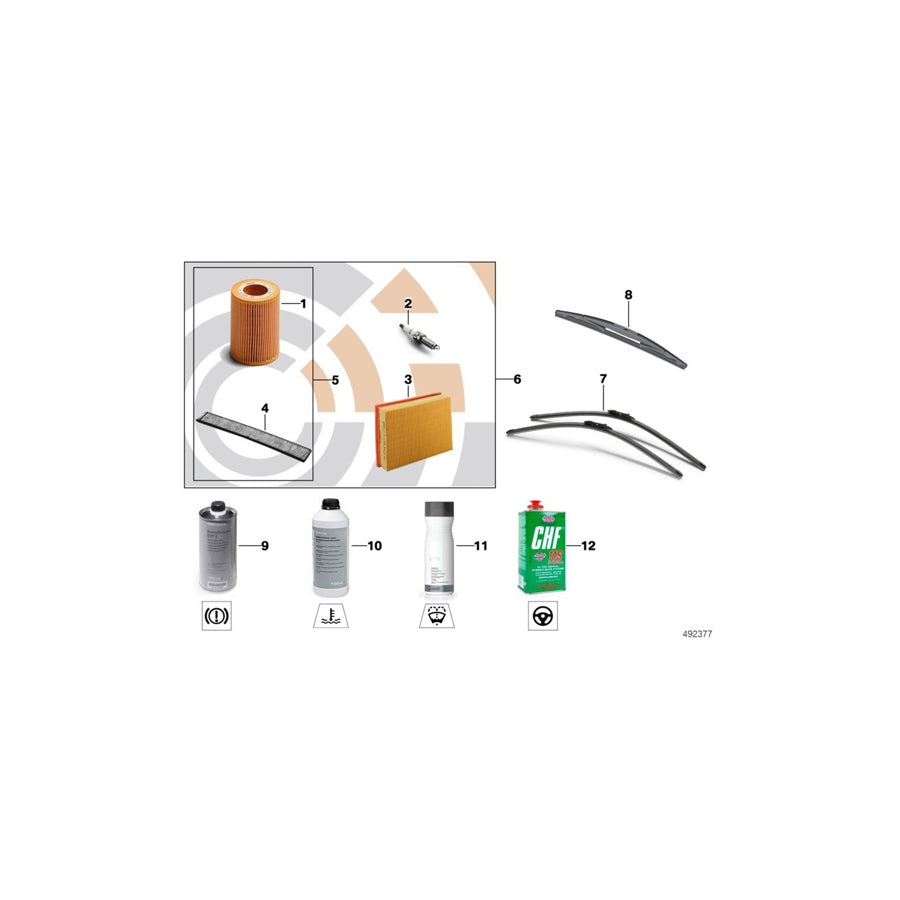 Genuine BMW 88002334979 E60 E61 Inspection Kit I Value Line VALUE LINE (Inc. 525i, 530i & 520i)