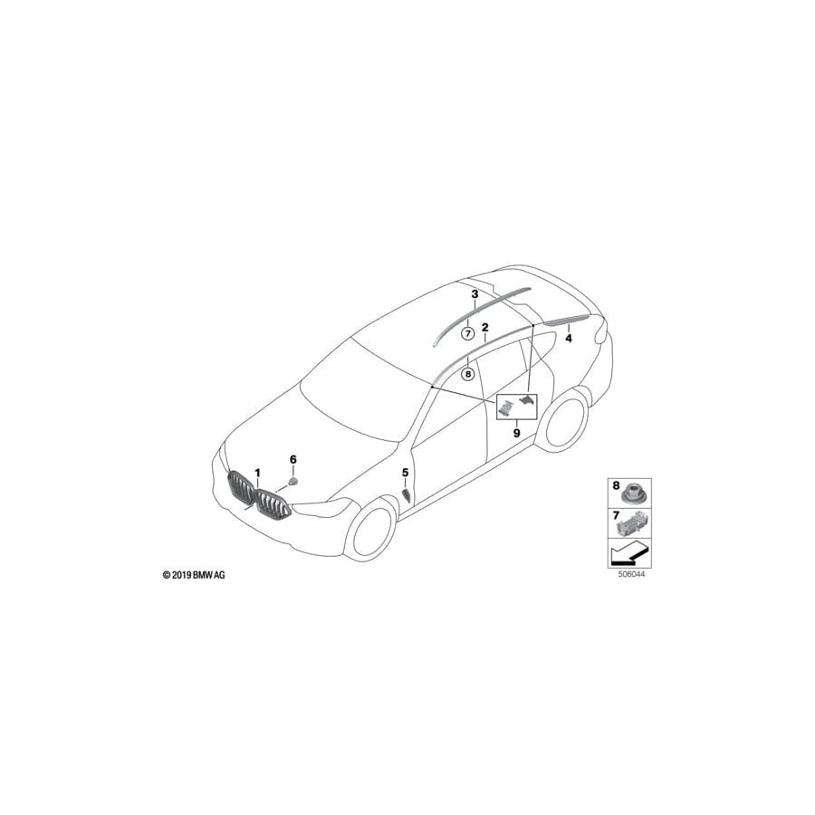 Genuine BMW 51137416899 G05 Roof Molding Left (Inc. X5)
