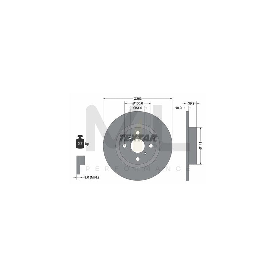 TEXTAR PRO 92179303 Brake Disc for TOYOTA MR2 I Coupe (W10) Solid, Coated, without wheel hub, without wheel studs - 1 piece