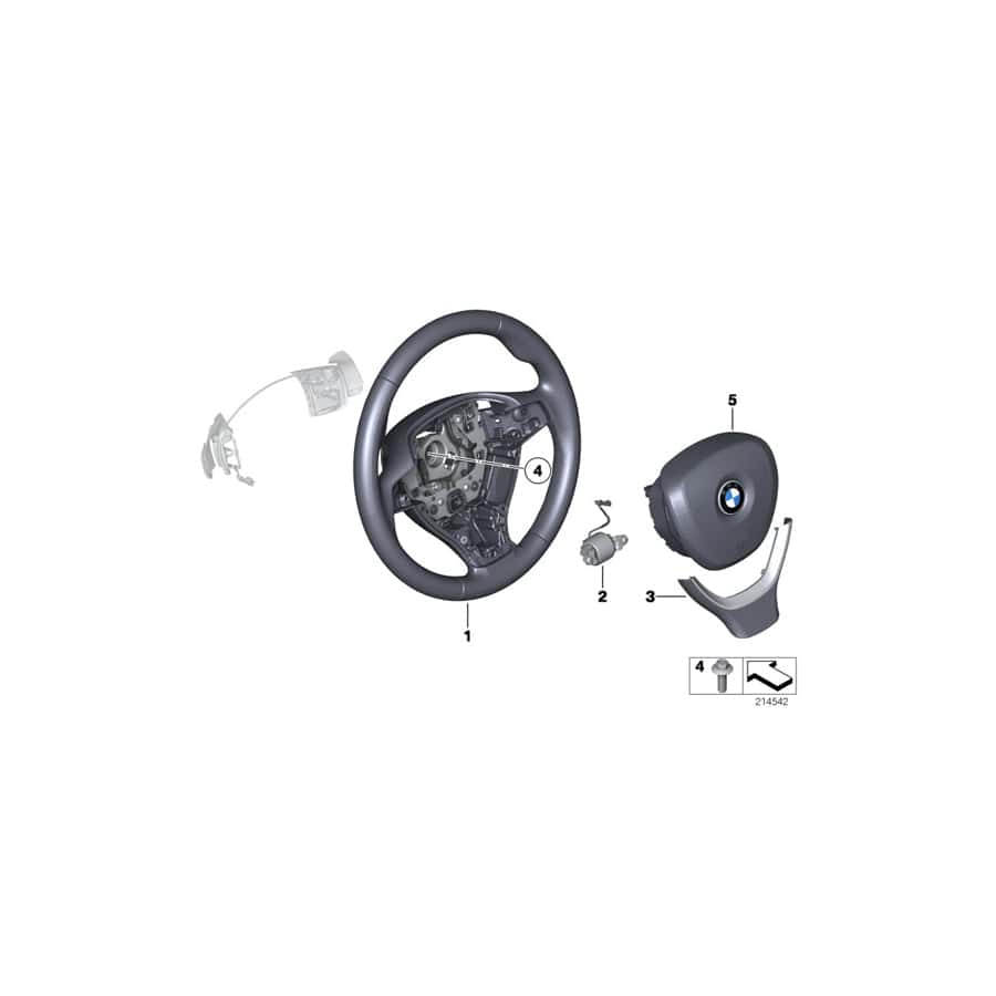 Genuine BMW 32337845949 F10 M Sprt St. Wheel, Leather, Shift Paddles (Inc. M5)