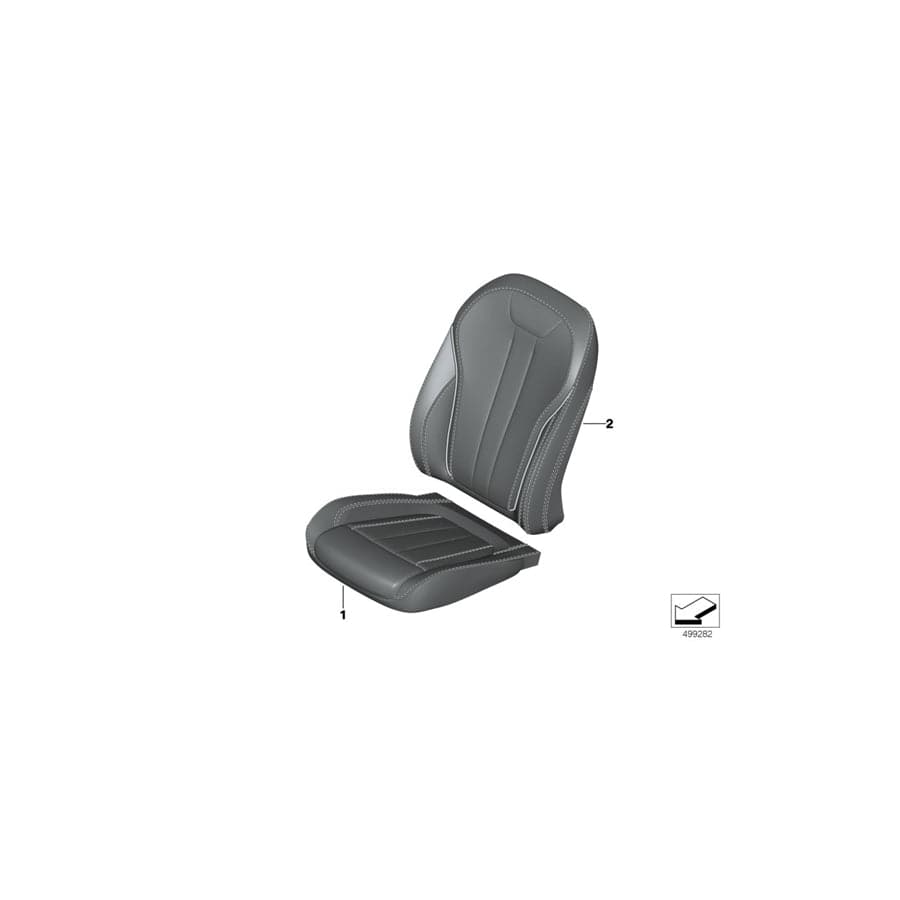 Genuine BMW 52107997249 G06 G05 G07 Cover For Comfort Seat, Leather AMARONE/SCHWARZ (Inc. X7 M50dX, X5 M50dX & X5 30dX)