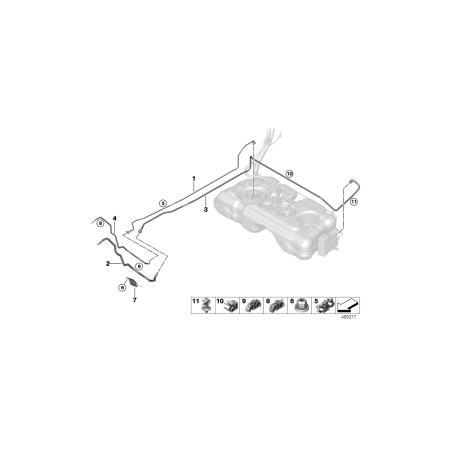 Genuine BMW Mini 16112283892 F55 F44 E60 Wire Clip, Single D=8mm (Inc. 220i)
