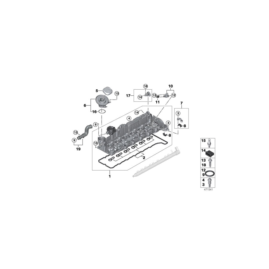 Genuine BMW 13717802668 G11 F15 E70 Pin (Inc. X4 28iX)