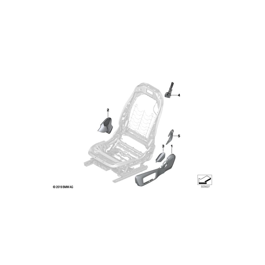 Genuine BMW 52107995516 G15 G16 G14 Seat Trim Outer Right NACHTBLAU (Inc. 840i, M850iX & 840iX)