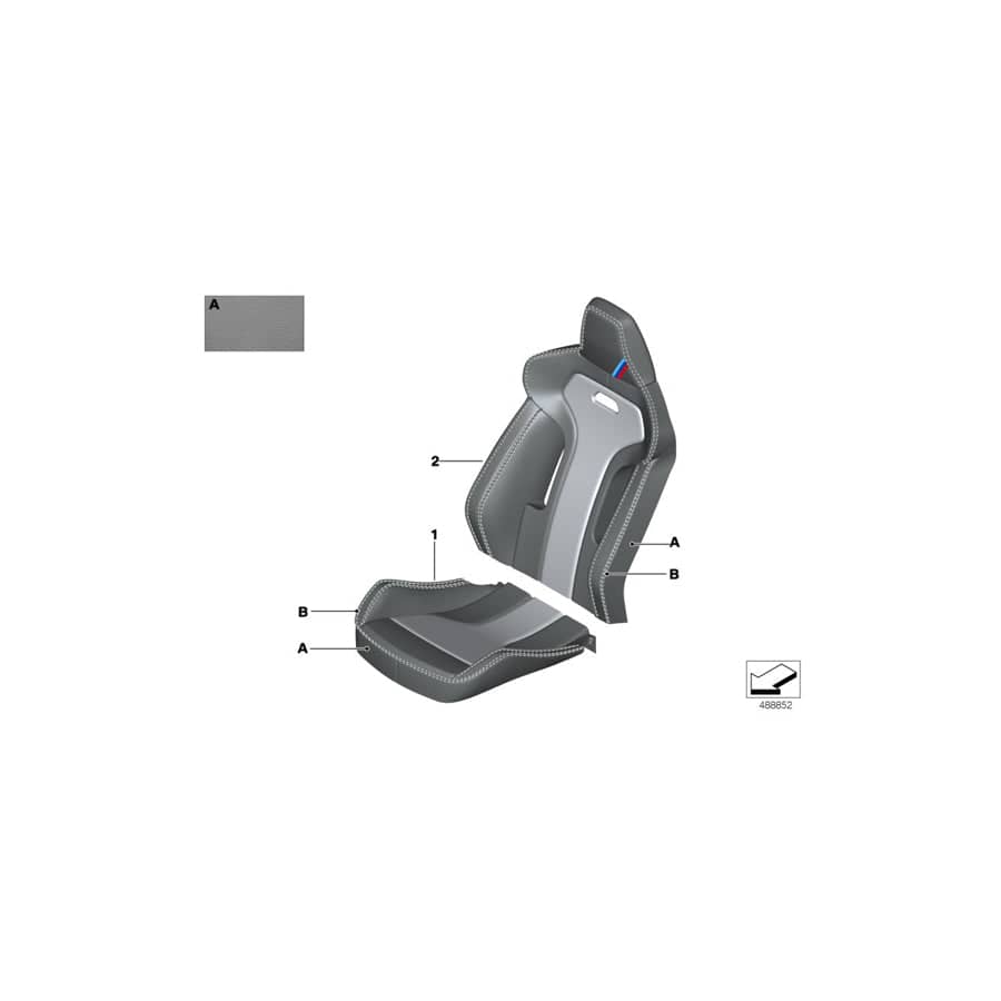 Genuine BMW 52107993105 F80 Leather Cover Sport Backrest Left INDIVIDUAL (Inc. M3)