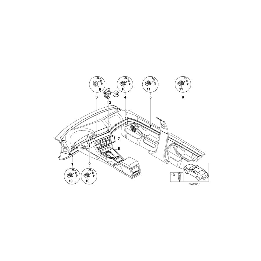 Genuine BMW 51458221561 E39 Left Finisher Bracket (Inc. 525tds, 525d & 520i)