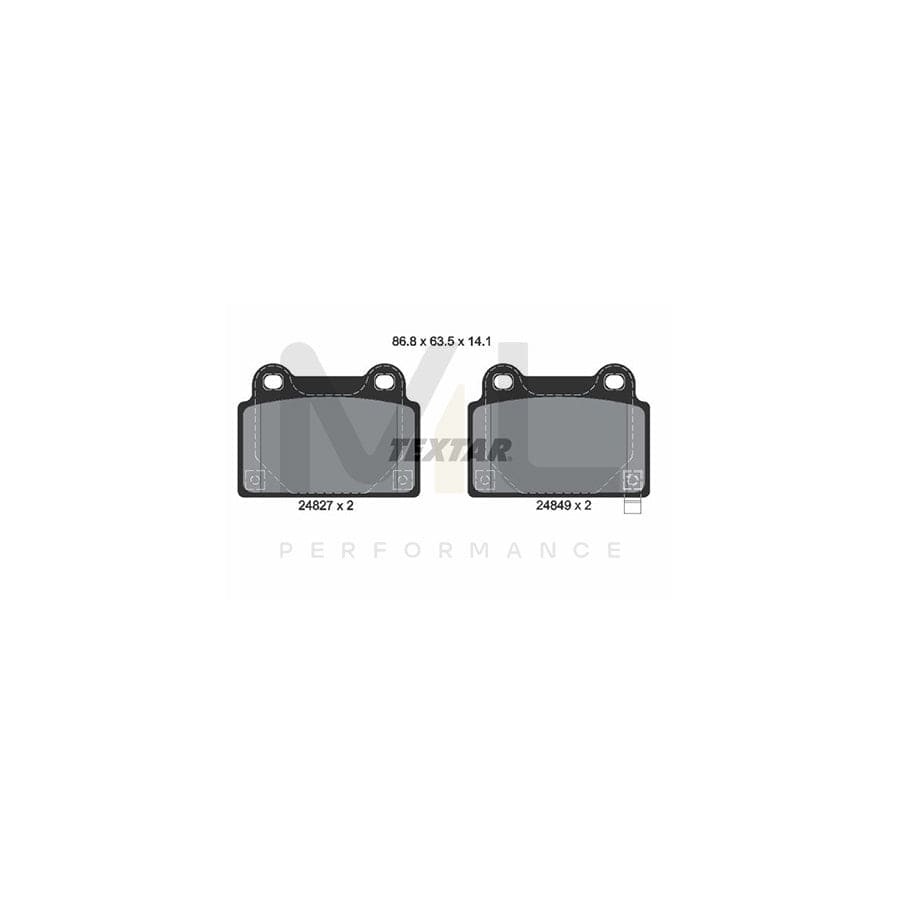 TEXTAR 2482701 Brake pad set for MITSUBISHI Lancer VIII Saloon (CY_A, CZ_A) with acoustic wear warning