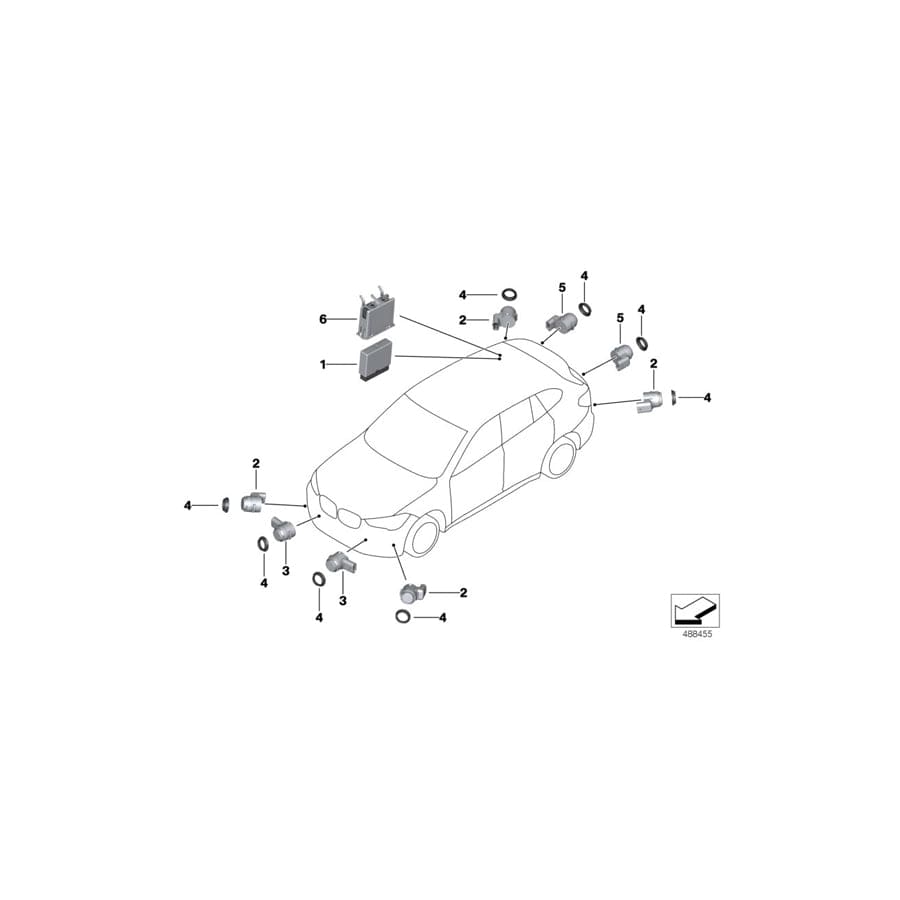Genuine BMW 66208090824 F39 Ultrasonic Sensor, Frozen Gray WU83 (Inc. X2 25dX, X2 25iX & X2 M35iX)