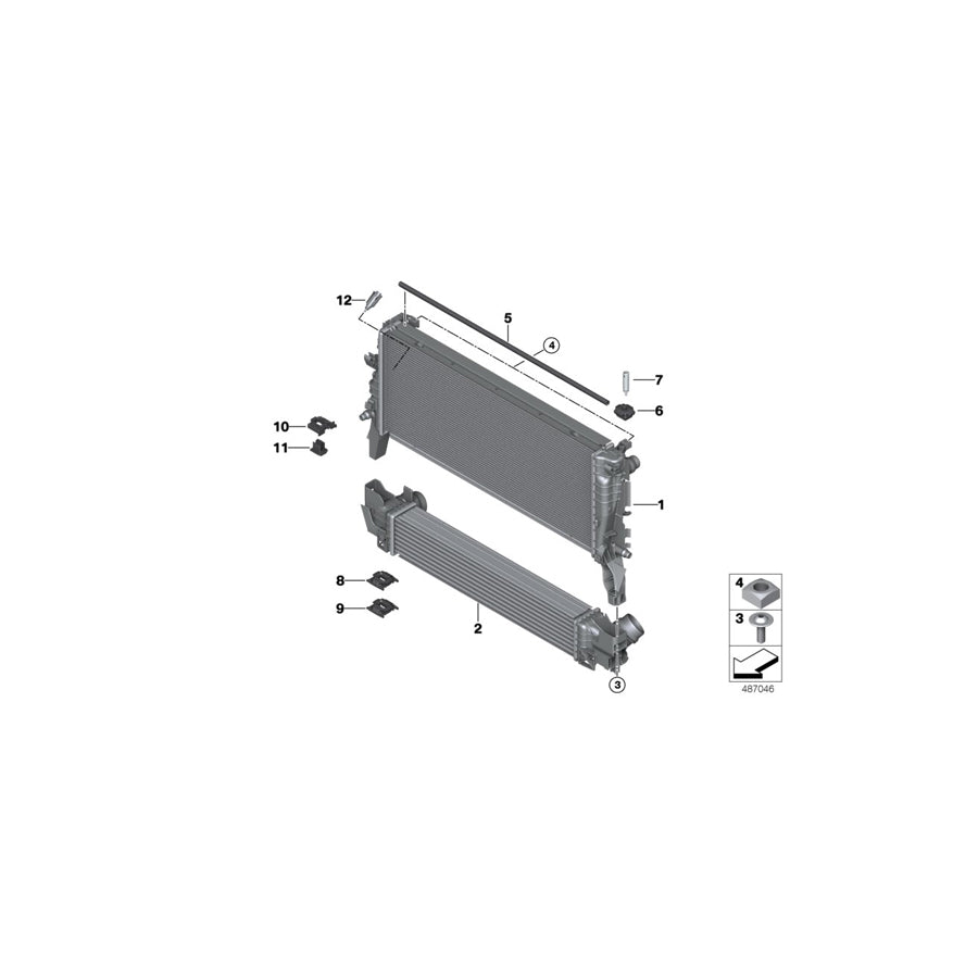 Genuine BMW Mini 17117617617 F40 F45 Cooling Module Bearing, Upper (Inc. X1 20i)