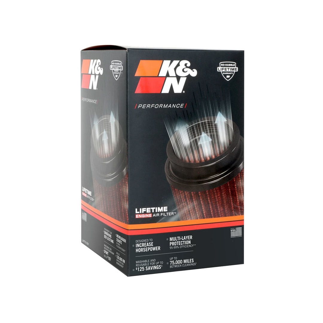 K&N RU-1021 High-Flow Original Universal Air Filter - 4-1/2"FLG, 5-7/8"B, 3-1/4" X 4-1/2"T, 8"H