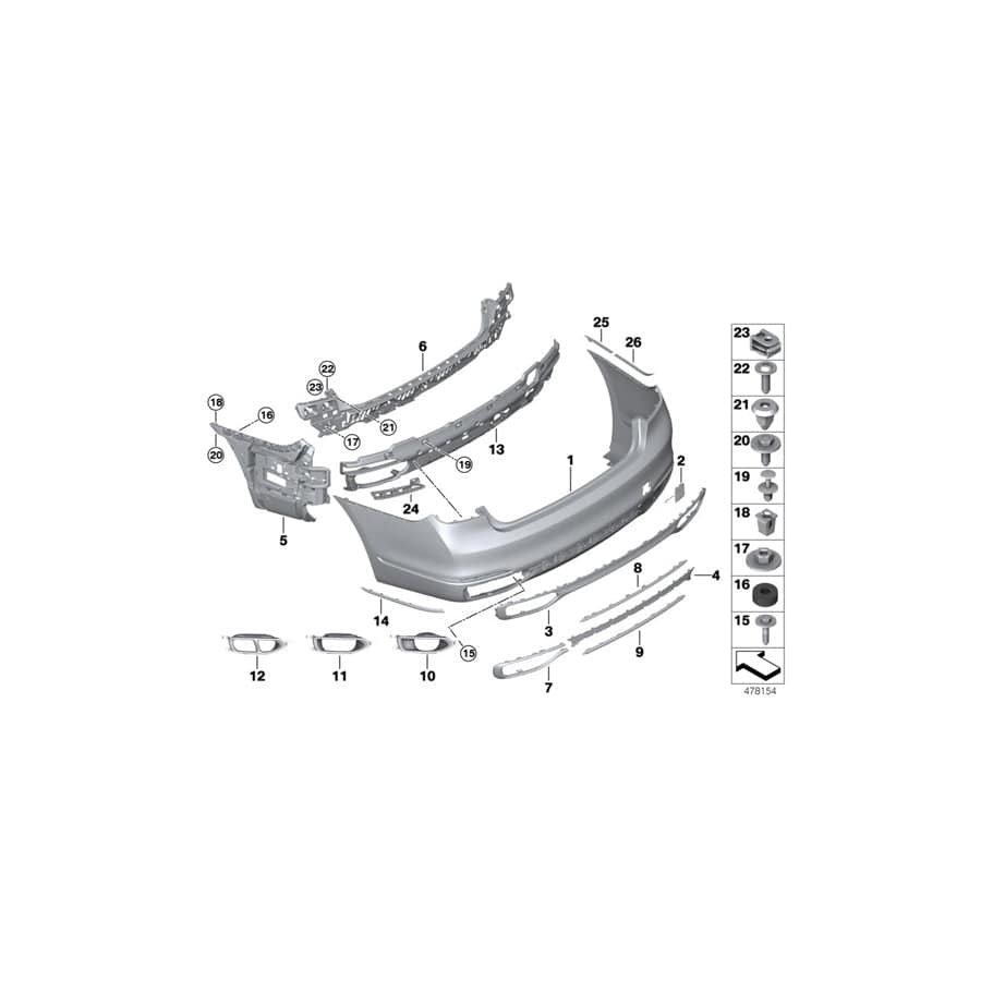 Genuine BMW 51127371722 G12 Trim, Exhaust End Pipe, Right (Inc. M760iX & M760LiX)