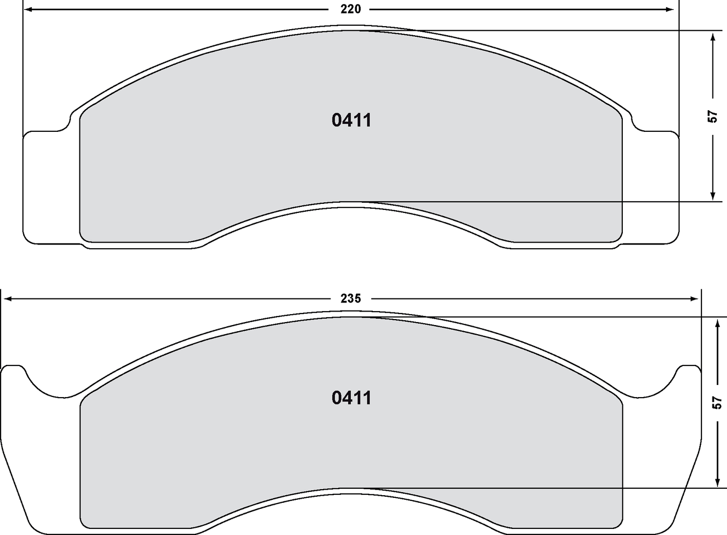 PFC 0411.22 BRAKE PADS Z-RATED CARBON METALLIC D E450 SD (96-07)
