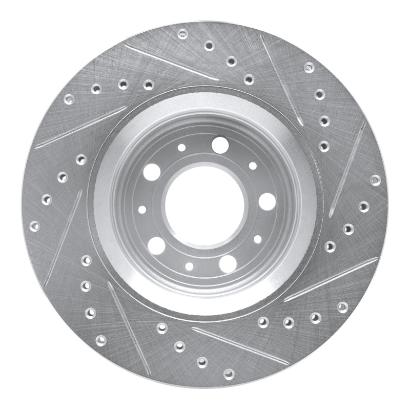 R1 Concepts R1 98-04 Volvo C70 Front Left Drilled & Slotted Silver Brake Rotor